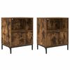 vidaXL Noat&ouml;flu sk&aacute;pur 2 pcs Reykt eik 49 x 36 x 61 cm Samsettur vi&eth;ur