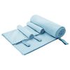 vidaXL &Iacute;&thorn;r&oacute;ttahandkl&aelig;&eth;i sett 3 pcs Bl&aacute;r P&oacute;lyester og p&oacute;l&yacute;am&iacute;&eth;