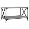 vidaXL S&oacute;fabor&eth; Gr&aacute;r Sonoma 80x50x45 cm Samsettur Vi&eth;ur og J&aacute;rn