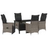 vidaXL Gar&eth;ur bor&eth;sett me&eth; p&uacute;&eth;i 5 pcs Gr&aacute;r p&oacute;l&yacute;rattan