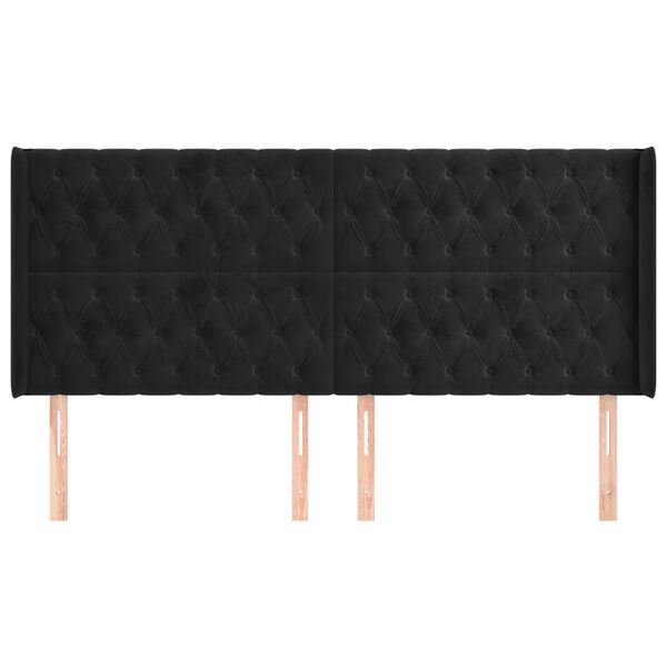 vidaXL H&ouml;f&eth;agafl me&eth; Eyrum 183x16x118/128 cm Sv&ouml;rt Flauel