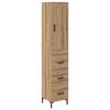 vidaXL H&aacute;bor&eth; Artisan Eik 34,5 x 34 x 180 cm Samsettur vi&eth;ur