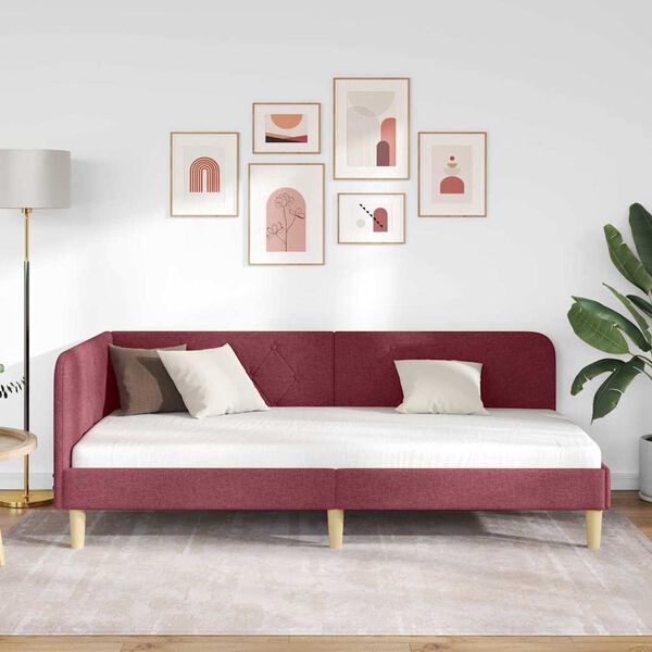 vidaXL Hornr&uacute;m ramma me&eth; h&ouml;fu&eth;gafl V&iacute;nrau&eth;ur 90 x 190 cm d&uacute;kur