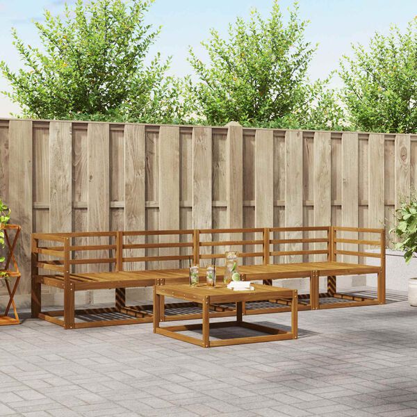 vidaXL &Uacute;ti s&oacute;fasett 5 pcs N&aacute;tt&uacute;rulegur Hrein akas&iacute;utr&eacute;