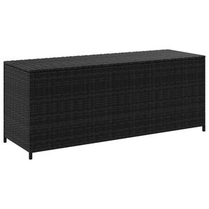 vidaXL Utandyra Geymslukassi Svartur 150x50x60 cm Pólýrattan