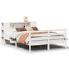 vidaXL R&uacute;mgrind me&eth; B&oacute;kahillu &aacute;n D&yacute;nu Hv&iacute;t 150x200 cm Gegnheil Fura