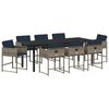 vidaXL Gar&eth;ur bor&eth;sett me&eth; p&uacute;&eth;i 9 pcs Gr&aacute;r p&oacute;l&yacute;rattan