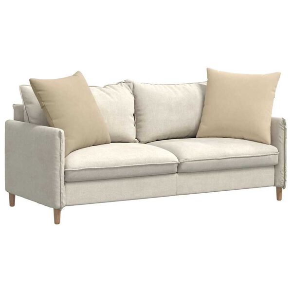 vidaXL Sófapúðar 2 pcs Rjómalitur 60 x 60 cm dúkur