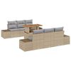 vidaXL Gar&eth;s&oacute;fa sett me&eth; geymslu 7 pcs Drapplita&eth;ur Poly rattan