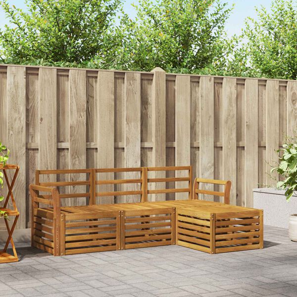 vidaXL S&oacute;fasett 4 pcs N&aacute;tt&uacute;rulegur Hrein akas&iacute;utr&eacute;