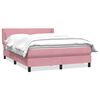 vidaXL Spring r&uacute;m me&eth; d&yacute;nu Bleik 160x210 cm Flauel