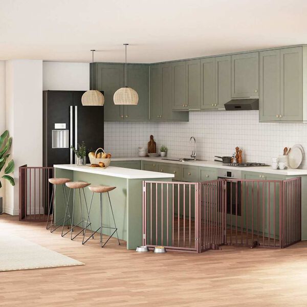 vidaXL hundahli&eth; me&eth; hur&eth; sem h&aelig;gt er a&eth; brj&oacute;ta saman 8 pl&ouml;tur 640 cm