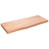 vidaXL Vegghilla Lj&oacute;sbr&uacute;n 100x40x(2-6) cm Me&eth;h&ouml;ndlu&eth; Gegnheil Eik