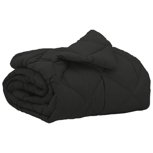 vidaXL Full &aacute;rs d&yacute;na Svartur 140 x 220 cm M&iacute;kr&oacute;f&iacute;ber