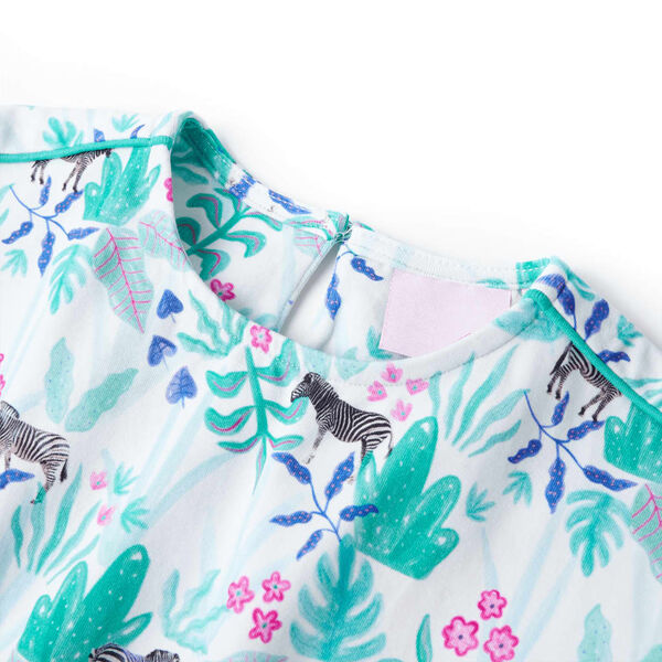 Barnakjóll Drappaður og Dökkmyntugrænn 92