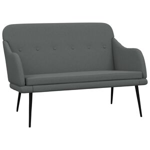 vidaXL Bekkur 110x76x80 cm D&ouml;kkgr&aacute;tt Tau&aacute;kl&aelig;&eth;i