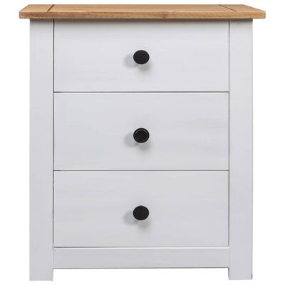 282654 vidaXL Bedside Cabinet White 46x40x57 cm Pinewood Panama Range