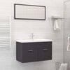 804793 vidaXL 2 Piece Bathroom Furniture Set Grey Chipboard