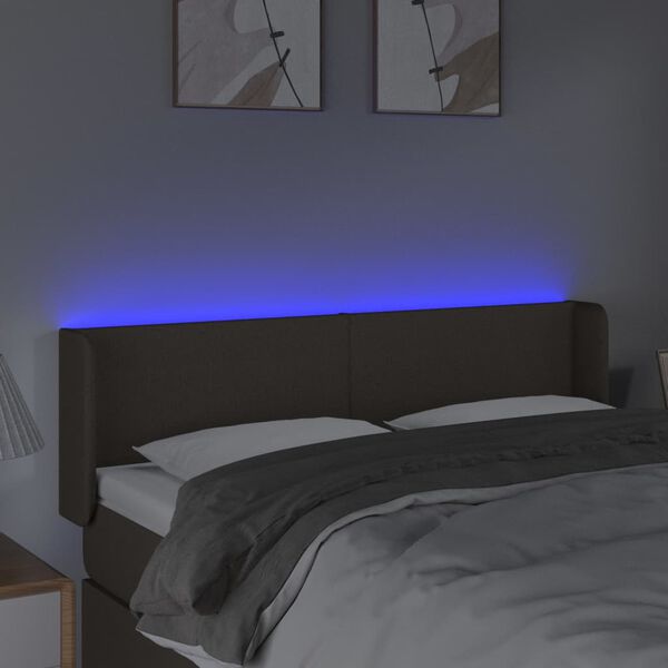 vidaXL LED h&ouml;fu&eth;gafl Taupe 147x16x78/88 cm Efni