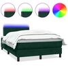 vidaXL H&oacute;lfa&eth; Springr&uacute;m me&eth; D&yacute;nu og LED D&ouml;kkgr&aelig;nt 120x210 cm Flauel