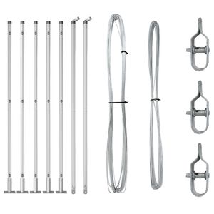 vidaXL Girðingarpóstar 7 pcs Silfur Ø32mm 160 cm Sinkhúðað stál