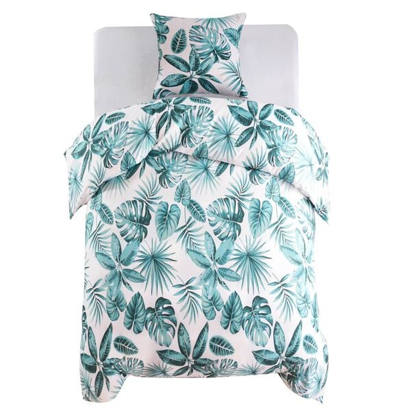 vidaXL sængurverasett Leaves Green 140x200/60x70 cm