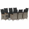 vidaXL Gar&eth;ur bor&eth;sett me&eth; p&uacute;&eth;i 9 pcs Gr&aacute;r p&oacute;l&yacute;rattan