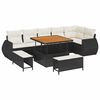 vidaXL Gar&eth;s&oacute;fa sett 9 pcs Svartur p&oacute;l&yacute;rattan