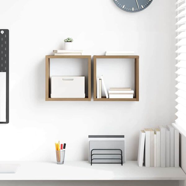 vidaXL Vegghyllur 2 pcs Artisan Eik 26 x 15 x 26 cm Samsettur viður