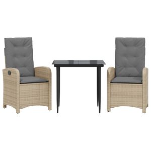 vidaXL 5 Hluta Gar&eth;s&oacute;fasett me&eth; Sessum Drapplitu&eth; Blanda P&oacute;l&yacute;rattan