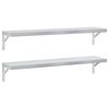 vidaXL Vegghillur 2 stk. 100x23,5 cm Silfurlita&eth; Ry&eth;fr&iacute;tt St&aacute;l