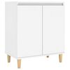 vidaXL Skenkur Gegnheilir Vi&eth;arf&aelig;tur Hv&iacute;tur 60x35x70cm Samsettur Vi&eth;ur