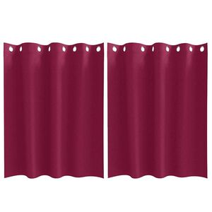 vidaXL Svartgard&iacute;nur me&eth; hringjum 2 pcs V&iacute;nrau&eth;ur 140 x 140 cm
