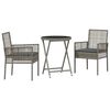 vidaXL Gar&eth; Bistro Set 3 pcs Gr&aacute;r p&oacute;l&yacute;rattan