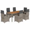 vidaXL 7 Parta Gar&eth;h&uacute;sgagnasett me&eth; Sessum Gr&aacute;tt P&oacute;l&yacute;rattan