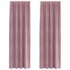 vidaXL Myrkratj&ouml;ld 2 pcs D&ouml;kk bleik 140 x 245 cm Flauel