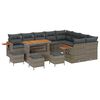vidaXL Gar&eth;s&oacute;fa sett me&eth; p&uacute;&eth;i 14 pcs Gr&aacute;r p&oacute;l&yacute;rattan