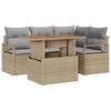 vidaXL Gar&eth;ur bor&eth;sett me&eth; p&uacute;&eth;i 5 pcs Beige og Gr&aacute;tt