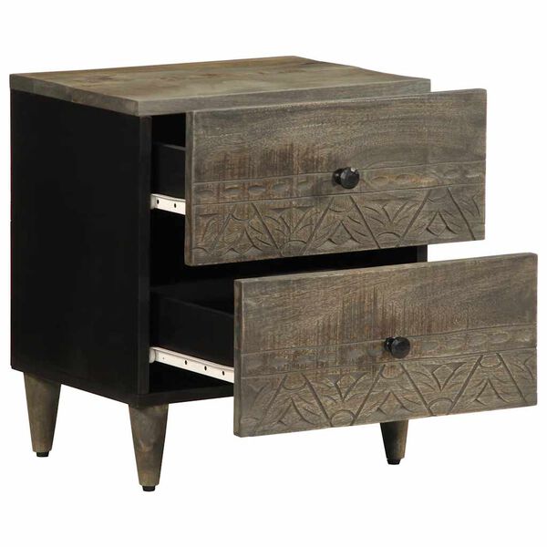 vidaXL N&aacute;ttbor&eth;ssk&aacute;pur Lj&oacute;sgr&aacute;r 40x33x46 cm Solid Wood Mang&oacute;