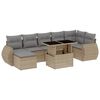 vidaXL 8 Hluta Gar&eth;s&oacute;fasett me&eth; Sessum Drappa&eth; P&oacute;l&yacute;rattan