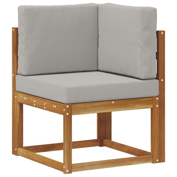 vidaXL &Uacute;ti s&oacute;fasett me&eth; p&uacute;&eth;i 8 pcs N&aacute;tt&uacute;rulegt og Lj&oacute;st Gr&aacute;tt