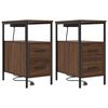 vidaXL Noat&ouml;flu sk&aacute;pur 2 pcs Br&uacute;nn eik 30 x 48 x 61 cm Samsettur vi&eth;ur