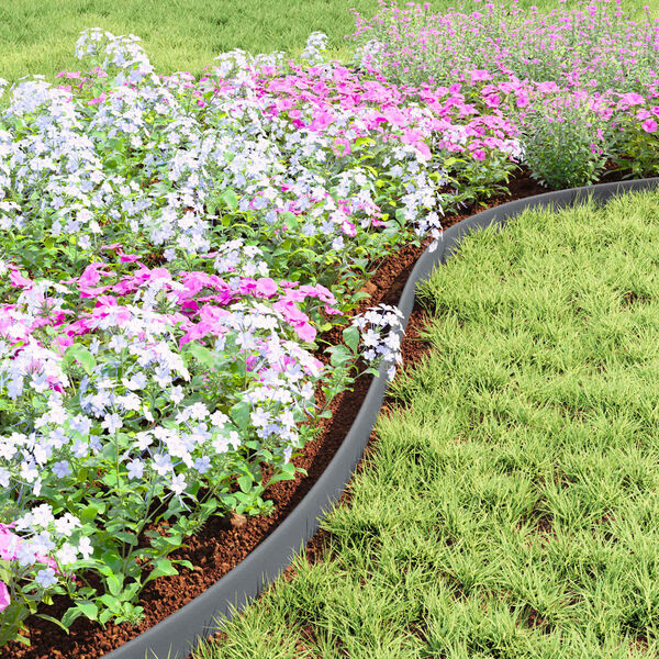 vidaXL Grasskantur Gr&aacute;r 4000 x 4 x 5 cm Plast