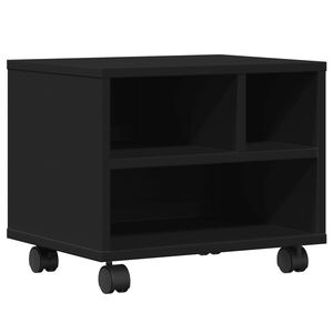 vidaXL Prentarastandur á Hjólum Svartur 41x32x34,5 cm