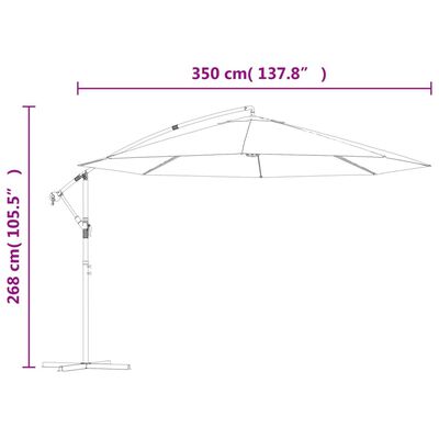 vidaXL Sólhlíf á Svifarmi með Álstöng 350 cm Blá