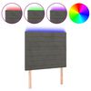 vidaXL LED h&ouml;fu&eth;gafl D&ouml;kkgr&aacute;tt 100x5x118/128 cm Flauel