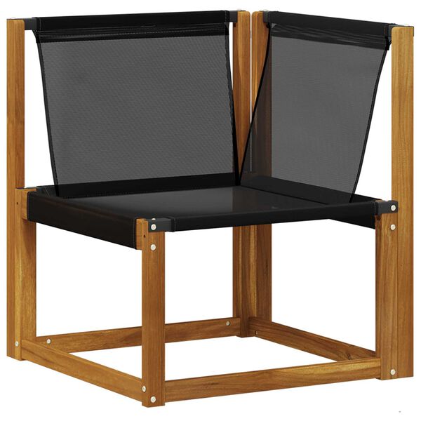 vidaXL &Uacute;ti s&oacute;fasett 9 pcs N&aacute;tt&uacute;rulegur og svartur Hrein akas&iacute;utr&eacute;