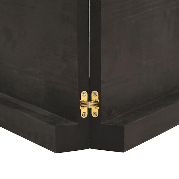 vidaXL Vegghilla D&ouml;kkbr&uacute;n 160x60x(2-6) cm Me&eth;h&ouml;ndlu&eth; Gegnheil Eik