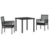 vidaXL Gar&eth;ur bor&eth;sett me&eth; p&uacute;&eth;i 5 pcs Drapplita&eth;ur p&oacute;l&yacute;rattan