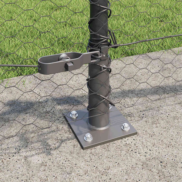 vidaXL Gir&eth;ingarp&oacute;stur Gr&aacute;r 50 x 0,4 m (25 mm net) St&aacute;l og PVC